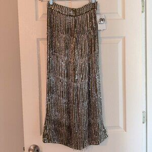 ASOS Fringe Sequin Midi Skirt